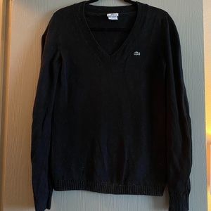 Lacoste | Black V-neck Long Sleeve Sweater